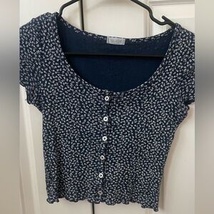 BRANDY button down floral top